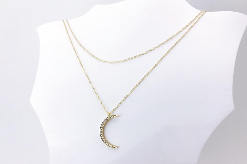 Unique Mood Glossy Brass Cubic Necklace [Ozel]