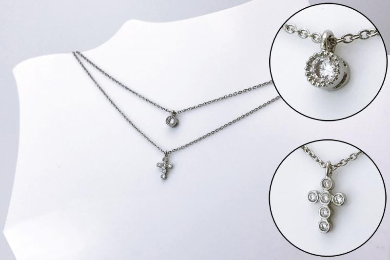 [Ozel] Romantic Mood Glossy Brass Cubic Necklace