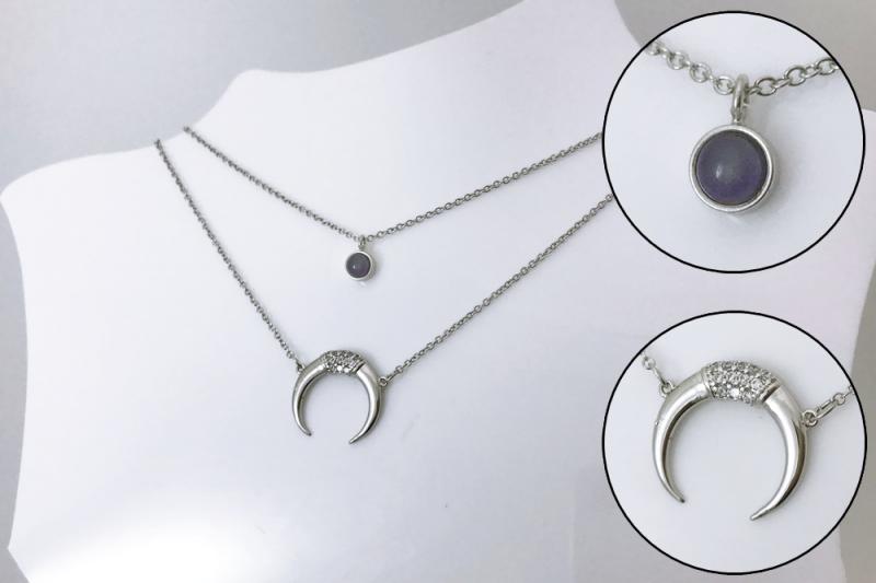[Ozel] Sophisticated Glossy Brass Cubic Necklace
