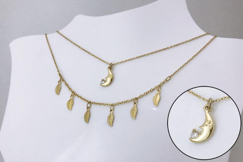 [Ozel] Trendy Glossy Brass Cubic Necklace