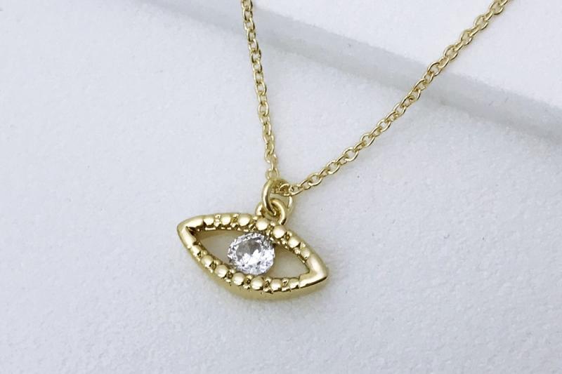 [Ozel] Layered Glossy Brass Cubic Necklace