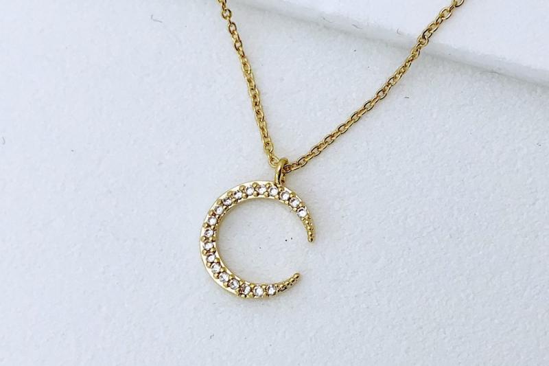 [Ozel] Luxurious Glossy Brass Cubic Necklace