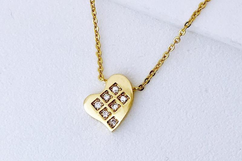 [Ozel] Sensual Glossy Brass Cubic Necklace