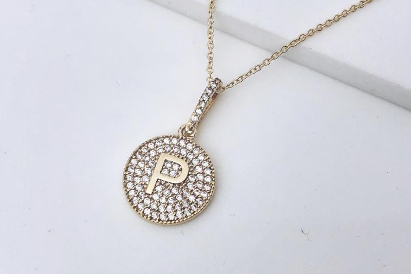 [Ozel] Statement Look Glossy Brass Cubic Necklace
