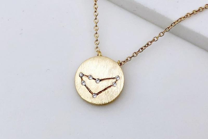 [Ozel] Elegant Glossy Brass Cubic Necklace