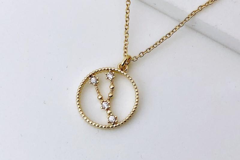 [Ozel] Modern Classic Glossy Brass Cubic Necklace [
