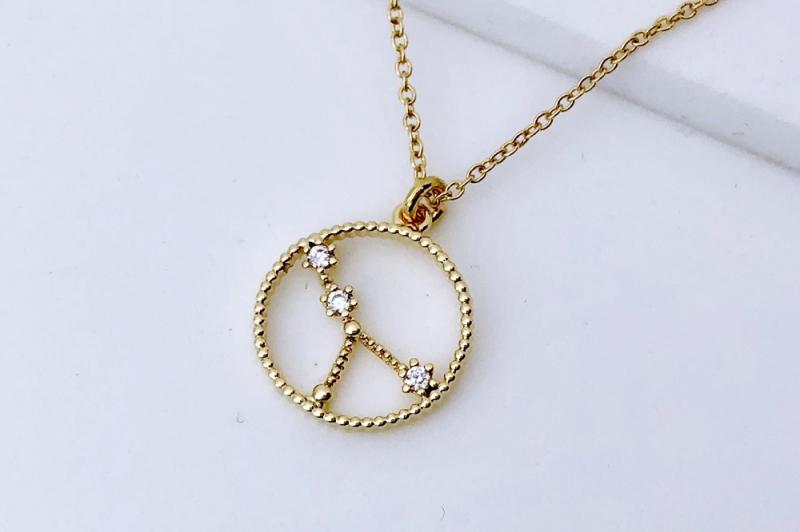 Necklace [Ozel] Feminine Glossy Brass Cubic Necklace