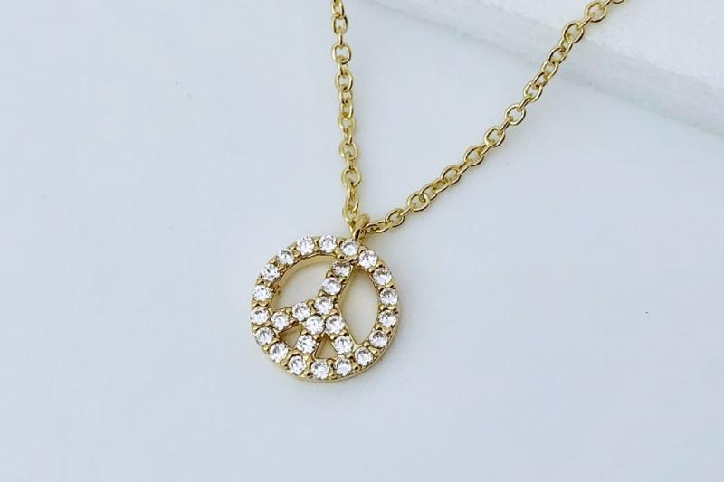 [Ozel] Romantic Mood Glossy Brass Cubic Necklace