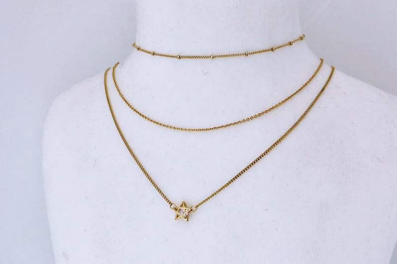 [Ozel] Girlfriend Gift Glossy Brass Cubic Necklace