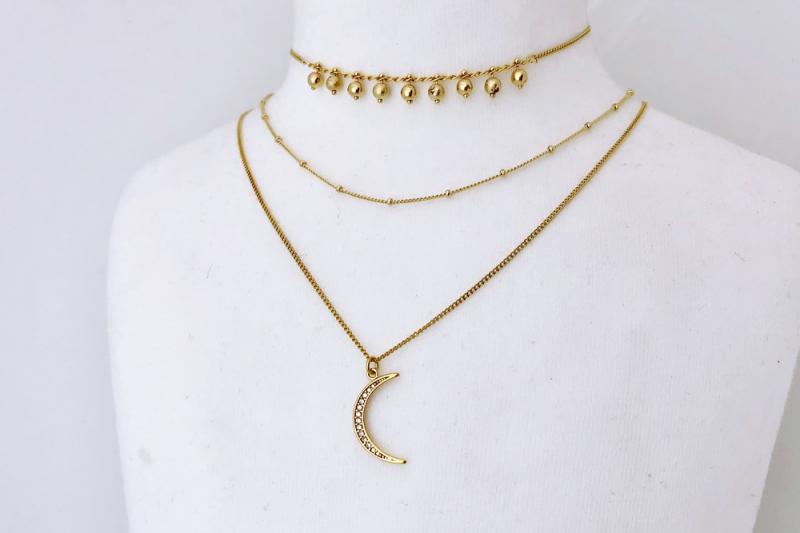 [Ozel] Trendy Glossy Brass Cubic Necklace