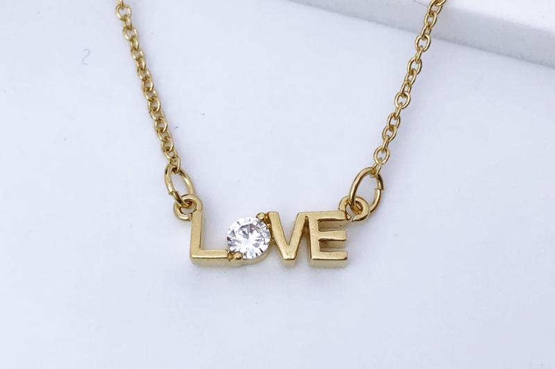 [Ozel] Elegant Glossy Brass Cubic Necklace