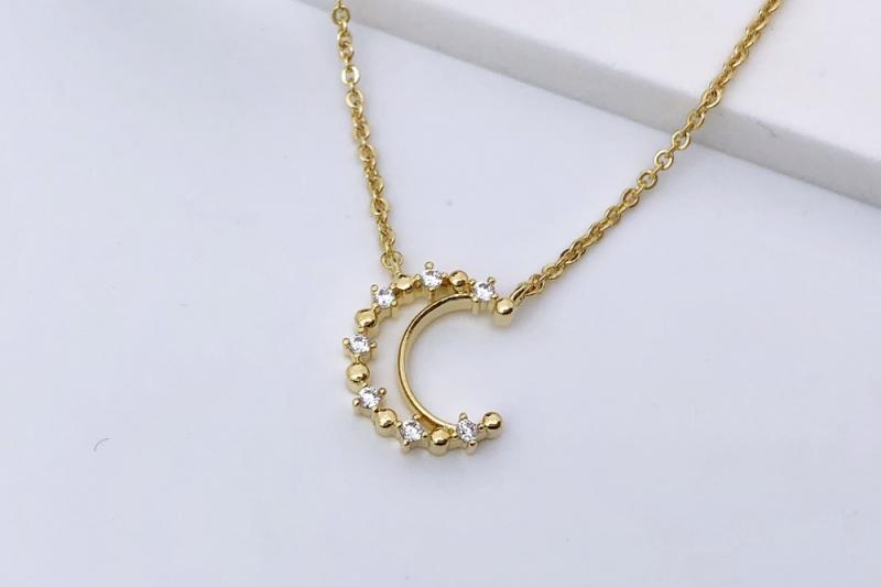 [Ozel] Luxurious Glossy Brass Cubic Necklace