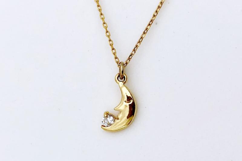 [Ozel] Layered Glossy Brass Cubic Necklace