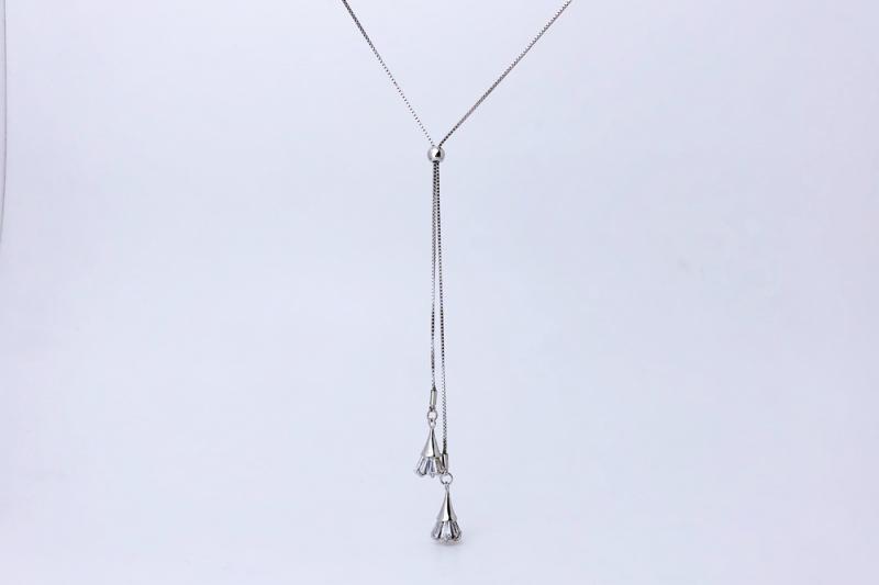 [Ozel] Casual Mood Glossy Brass Cubic Necklace
