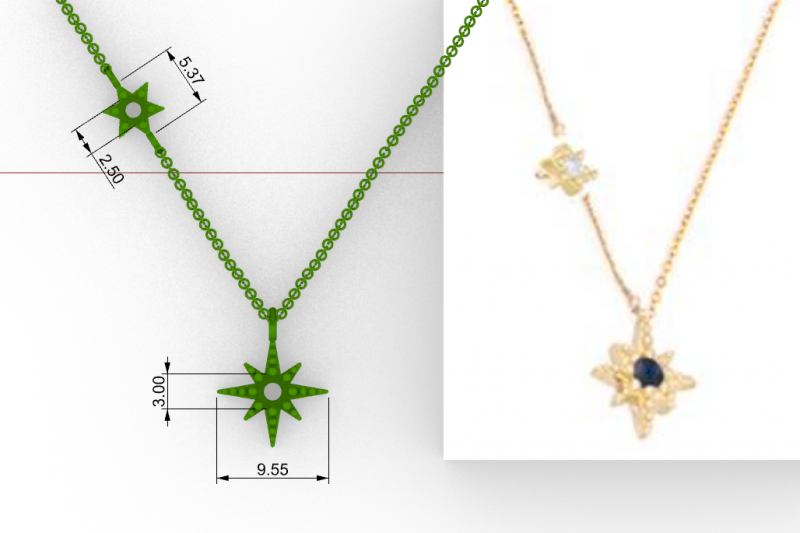[Ozel] Elegant Glossy Brass Cubic Necklace