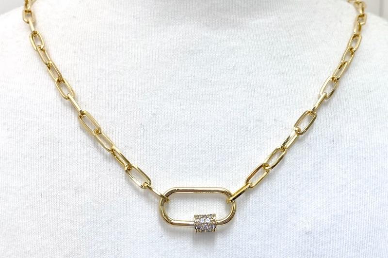 [Ozel] Sensual Glossy Chain Brass Cubic Necklace