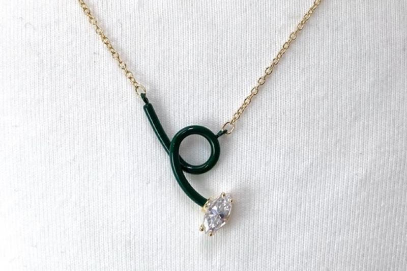 [Ozel] Modern Classic Glossy Brass Cubic Necklace