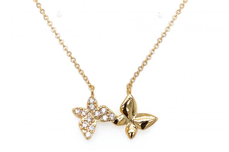 [Ozel] Shiny BRASS Cubic Zirconia Necklace
