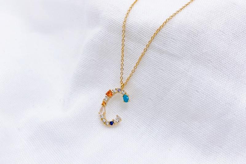 [Ozel] Trendy Glossy Brass Cubic Necklace