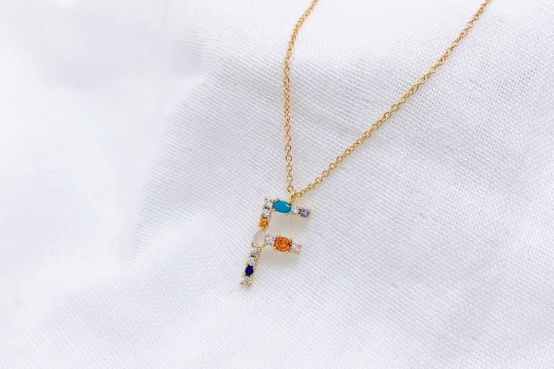[Ozel] Statement Look Glossy Brass Cubic Necklace