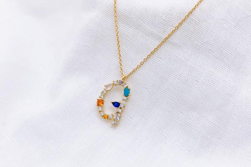 [Ozel] Statement Look Glossy Brass Cubic Necklace