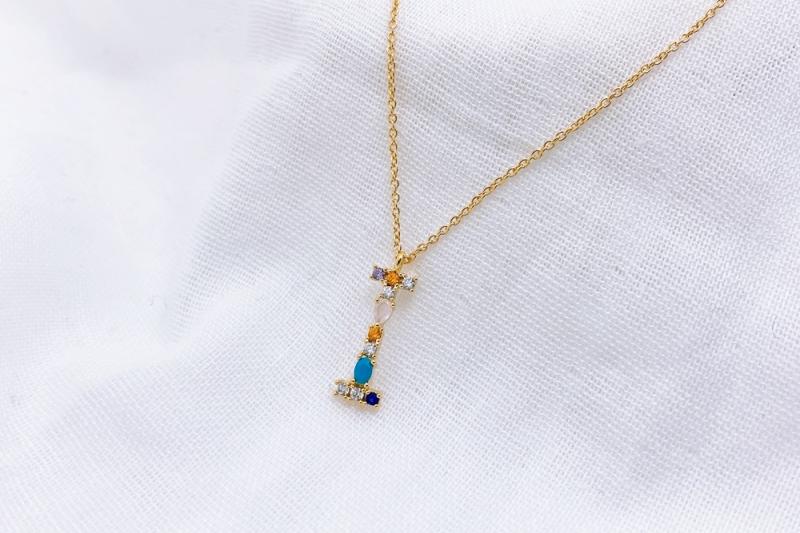 [Ozel] Layered Glossy Brass Cubic Necklace