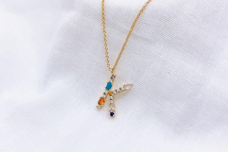 [Ozel] Delicate Fit Glossy Brass Cubic Necklace