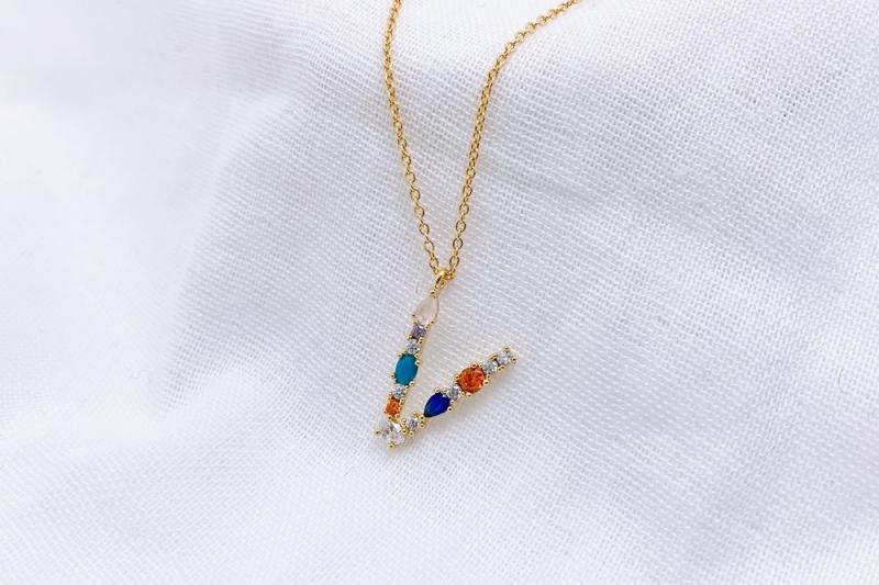 [Ozel] Romantic Mood Glossy Brass Cubic Necklace