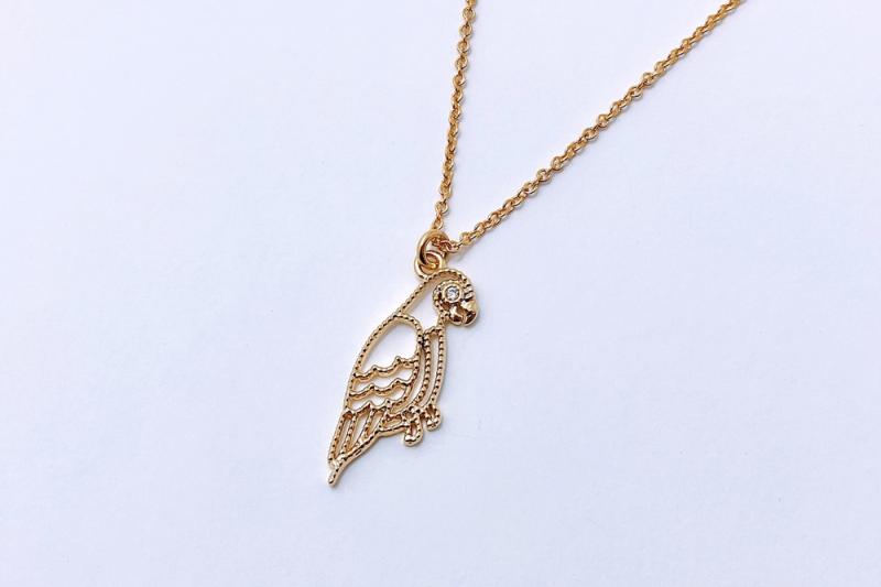 [Ozel] Romantic Mood Glossy Brass Cubic Necklace