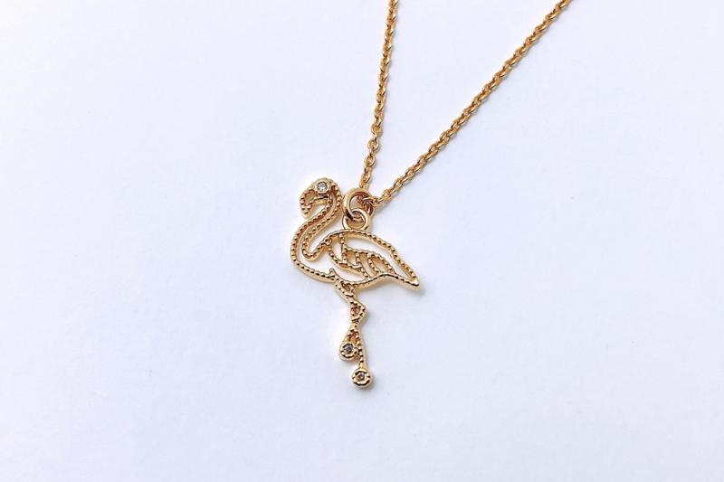 [Ozel] Simple Minimal Glossy Brass Cubic Necklace