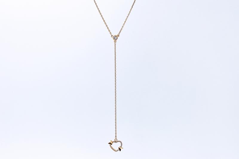 [Ozel] Feminine Glossy Chain Brass Cubic Necklace