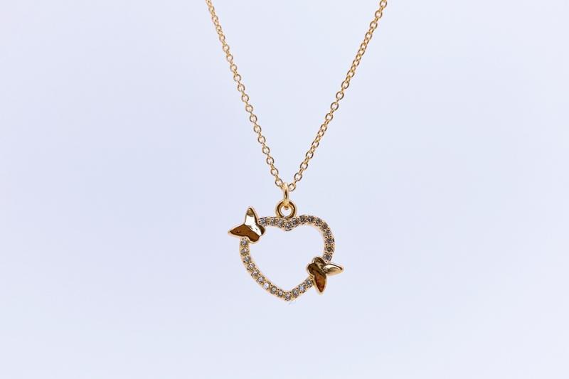 [Ozel] Simple Minimal Glossy Brass Cubic Necklace