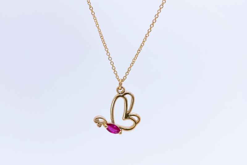 [Ozel] Statement Look Glossy Brass Cubic Necklace