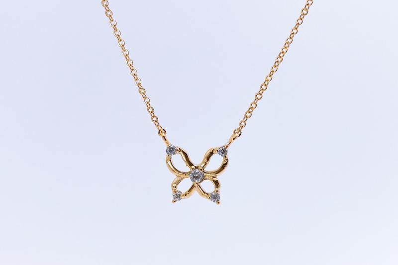 [Ozel] Sensual Glossy Brass Cubic Necklace