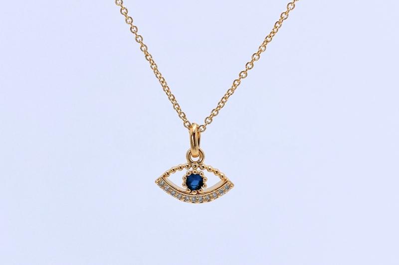 [Ozel] Feminine Glossy Brass Cubic Necklace