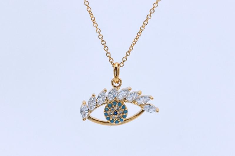 [Ozel] Unique Mood Glossy Brass Cubic Necklace
