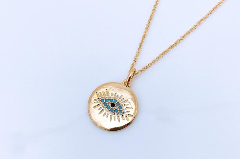 [Ozel] Elegant Glossy Brass Cubic Necklace