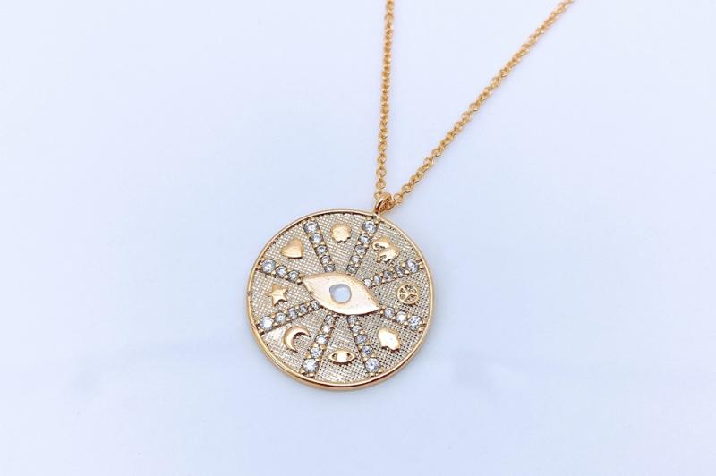 [Ozel] Delicate Fit Glossy Brass Cubic Necklace