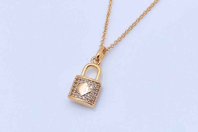 [Ozel] Simple Minimal Glossy Brass Cubic Necklace