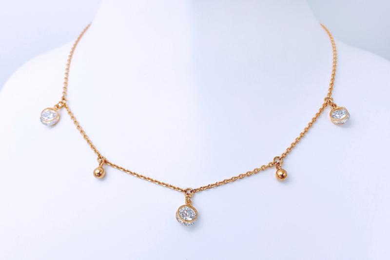 [Ozel] Unique Mood Glossy Brass Cubic Choker Necklace