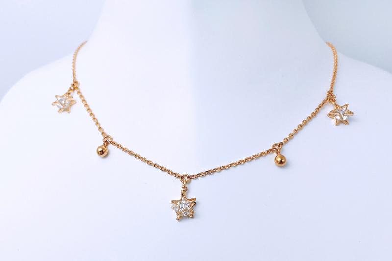 [Ozel] Unique Mood Glossy Brass Cubic Choker Necklace