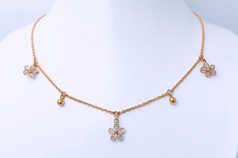 [Ozel] Sophisticated Glossy Brass Cubic Choker Necklace