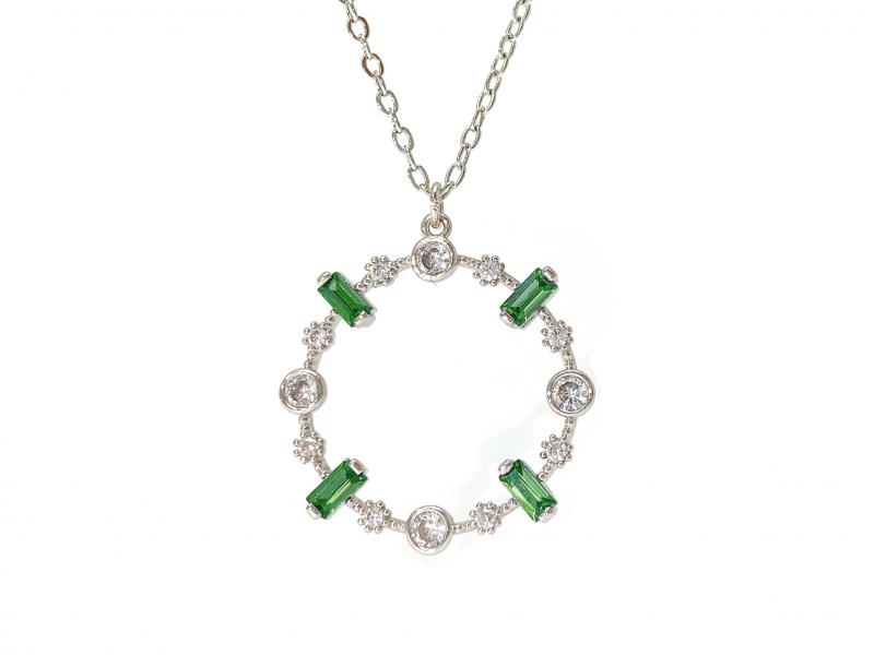 [Ozel] Shiny BRASS Cubic Zirconia Necklace