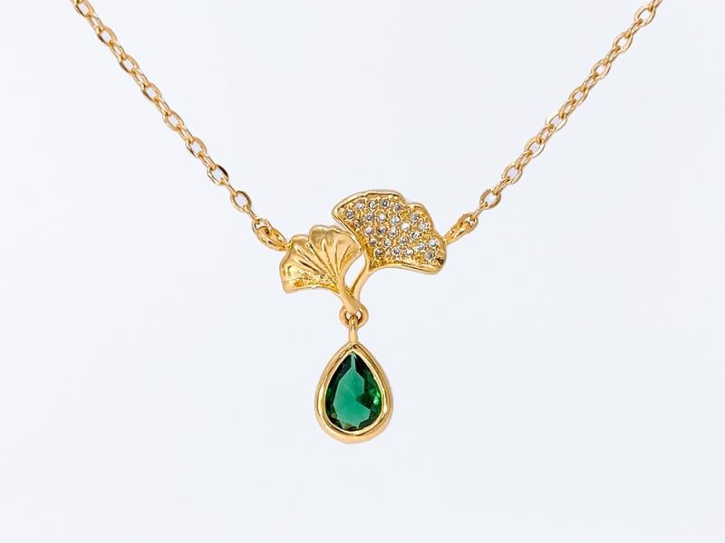 [Ozel] Shiny BRASS Cubic Zirconia Necklace