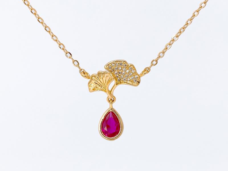 [Ozel] Shiny BRASS Cubic Zirconia Necklace