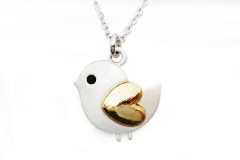 [Ozel] Unique mood glossy brass necklace