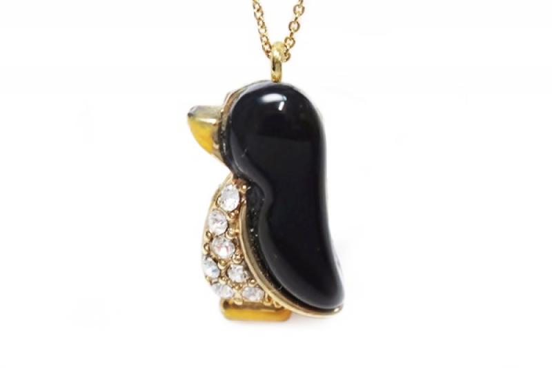 [Ozel] Subtle Charm Brass Onyx Gemstone Necklace