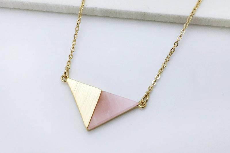 [Ozel] Rose Quartz Gemstone Necklace for Daily Accent