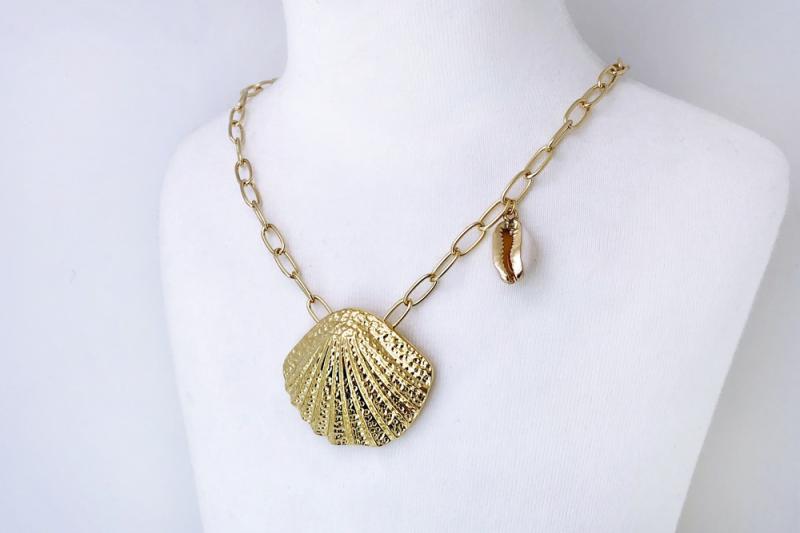 [Ozel] Stylish Glossy Chain Brass Zinc Alloy Necklace