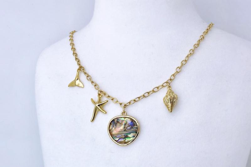 [Ozel] Simple Minimal Natural Abalone Shell Necklace